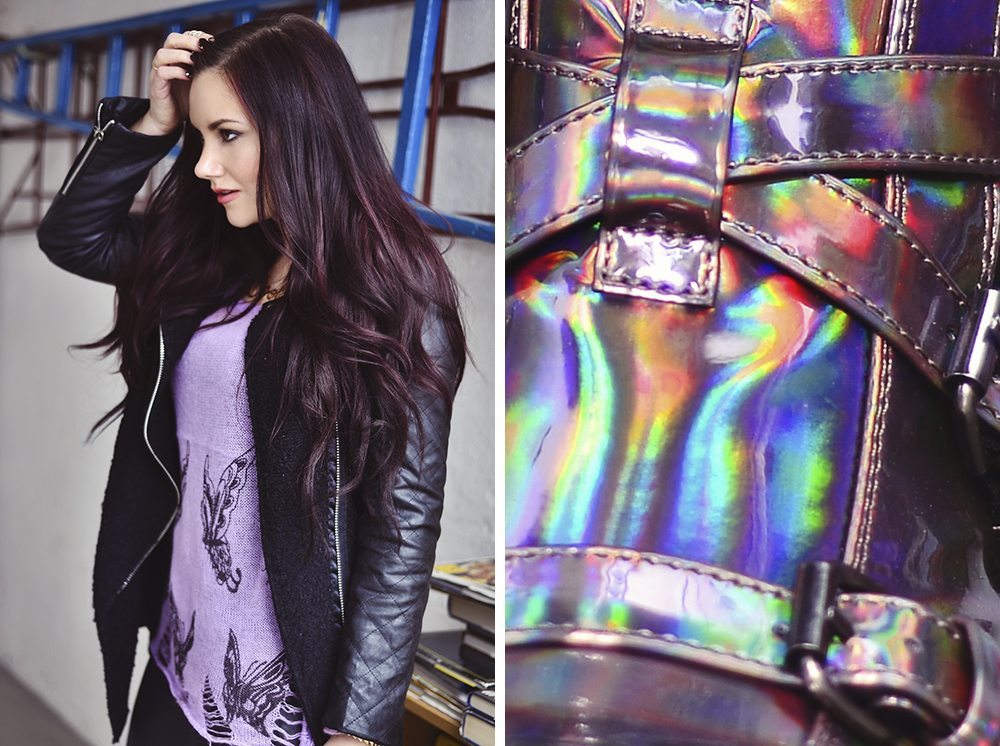 Outift med holographic boots 