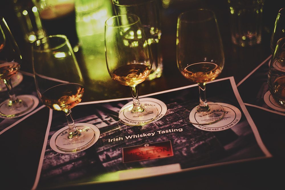 Irish whiskey tasting