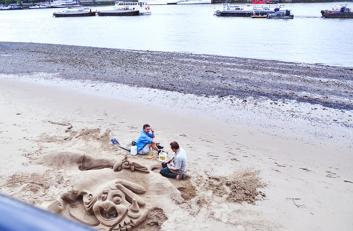 Sandskulpturer i London Southbank