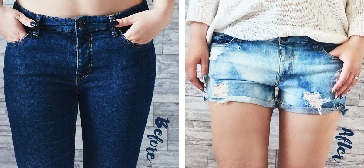 DIY: Slitna jeansshorts 