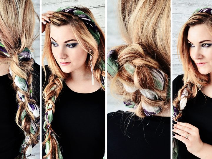 Enkla frisyrer med en sjal - Simple hairstyles with a scarf