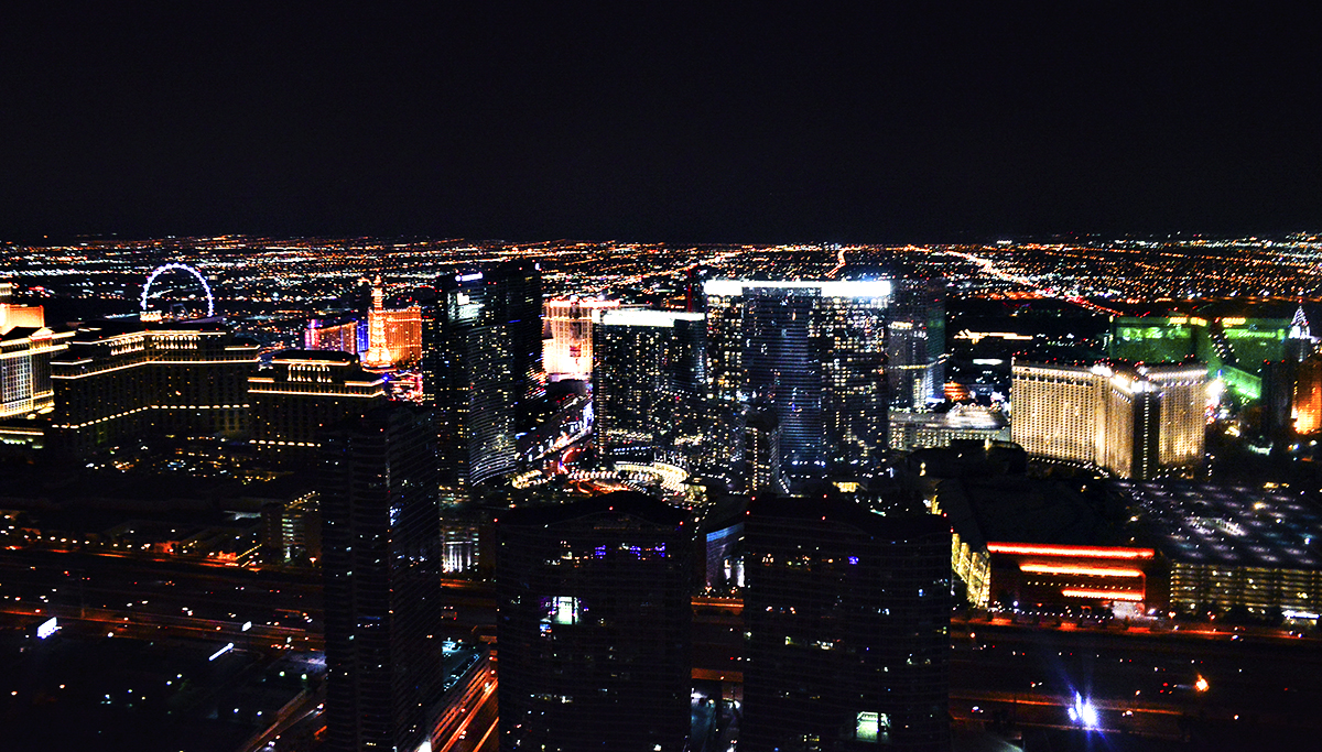 Nighttime helicopter tour over Las Vegas