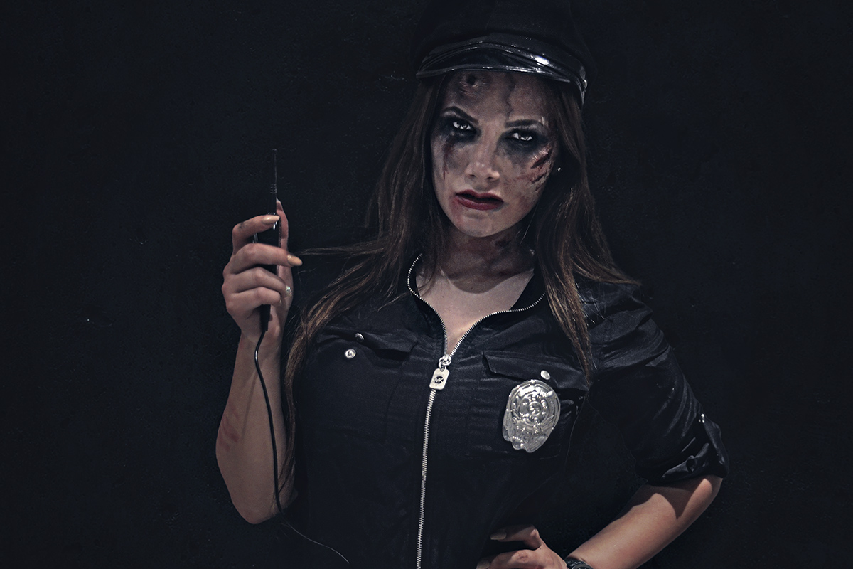 Zombie Cop Halloween Makeup