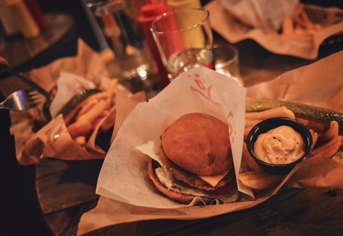 Green burger på Bar and Burger