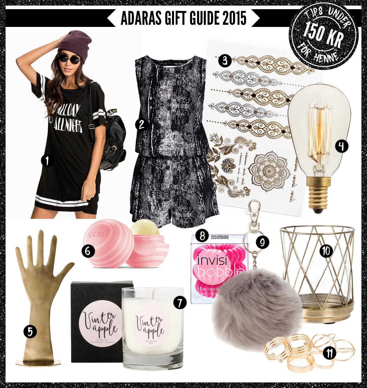 Adaras Gift Guide 2015 -Julklappstips till henne - under 150 kronor