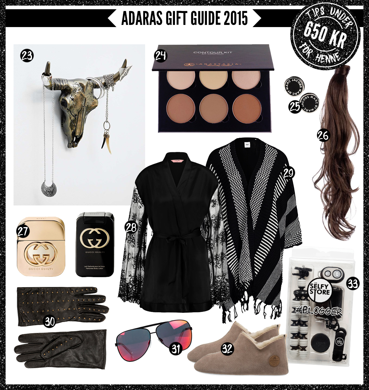 Adaras Gift Guide 2015 -Julklappstips till henne - under 650 kronor