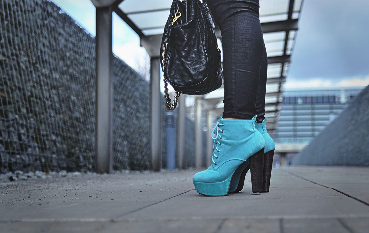 Turquoise high heels