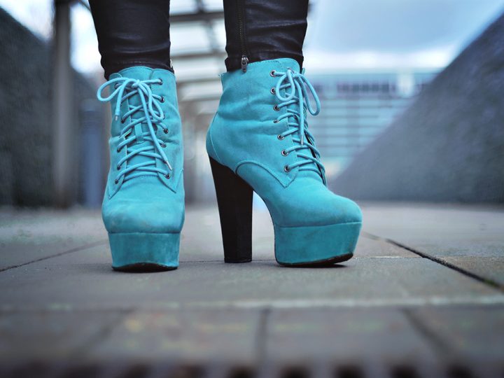 Turquoise high heels