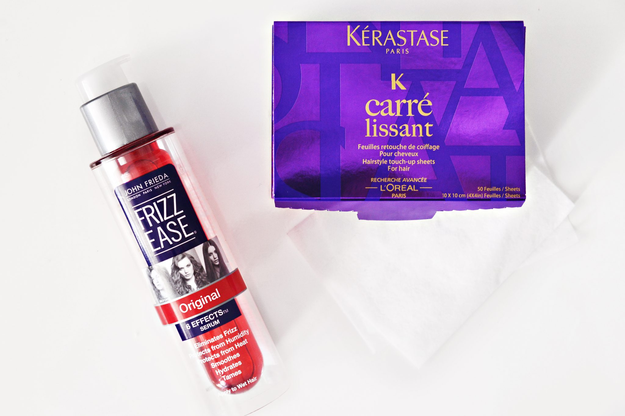 John Frieda Frizz-Ease Hair Serum, Original Formula & Kérastase Touch-up sheets for hair