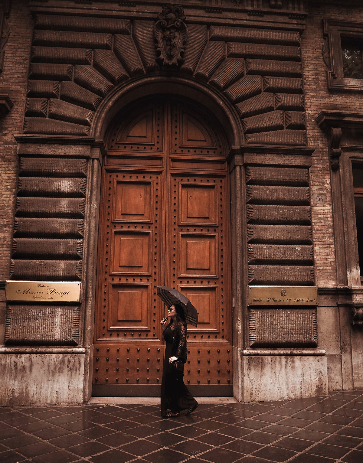 Burberry Umbrella Outfit in Rome
