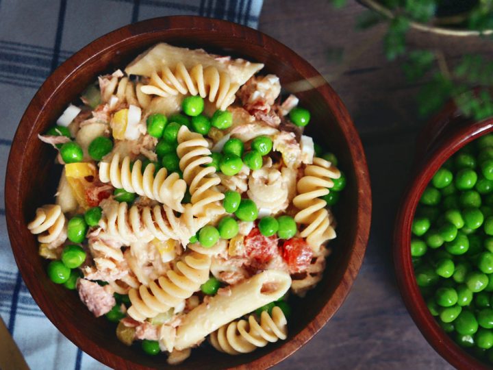 Pastasallad med tonfisk & ärtor