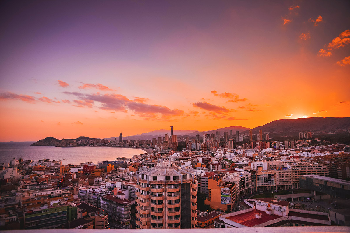 Sunset at Madeira Centro Rooftop bar Hotel