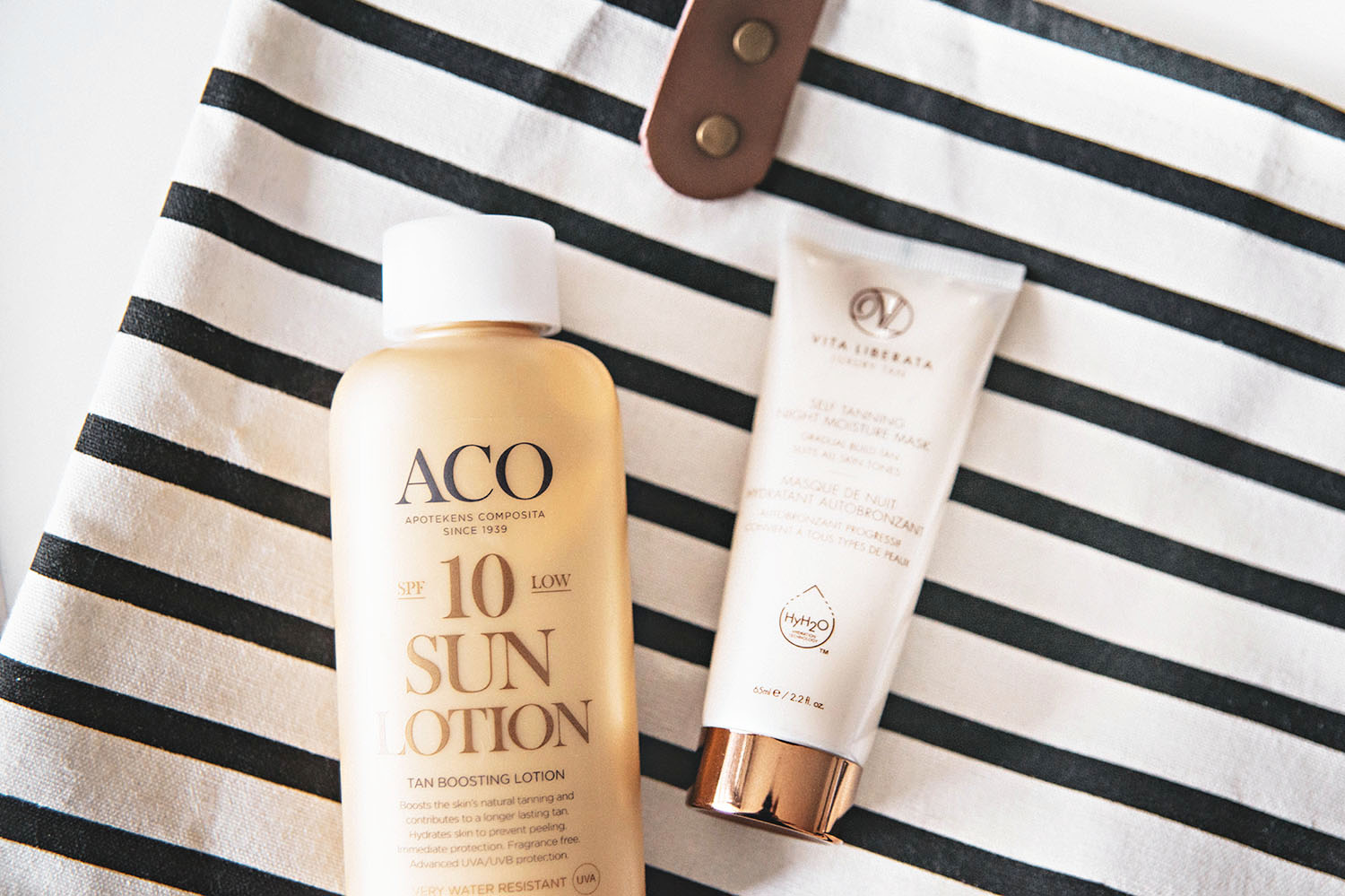 ACO SPF 10 Sun Lotion Tan Boosting Lotion & Vita Liberata Self Tanning Night Moisture Mask