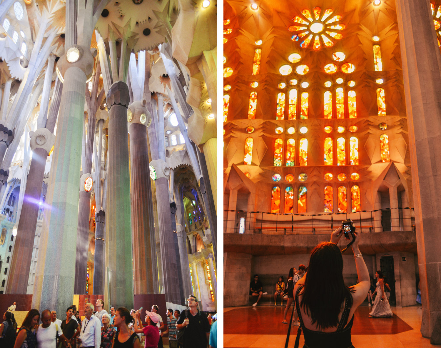 Inside Sagrada Família in Spain