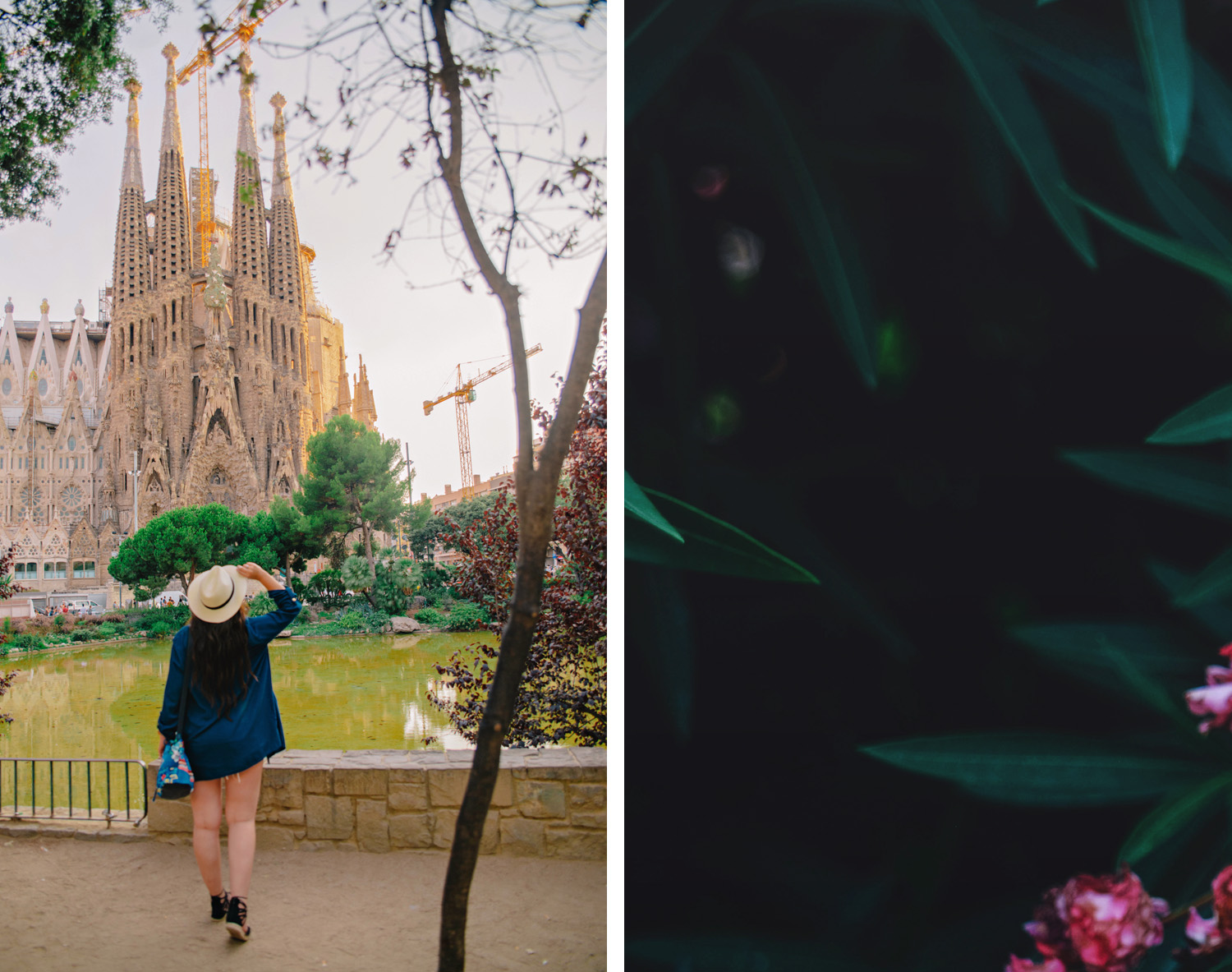 Outfit with hat outside La Sagrada Familia i Barcelona