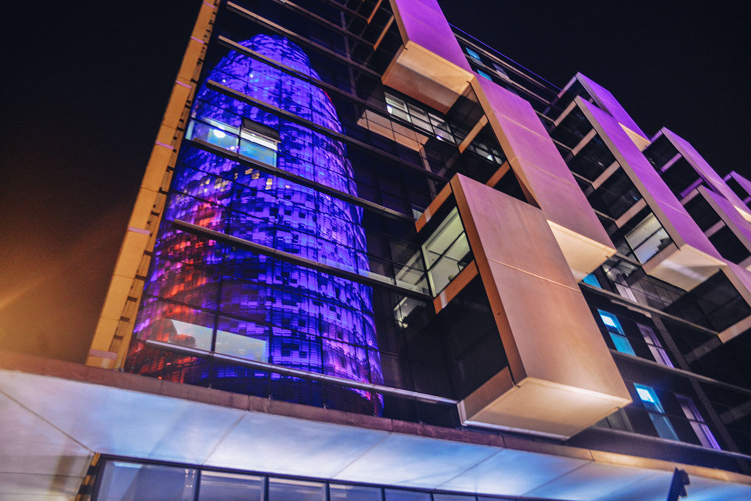 The Torre Agbar reflected in windows