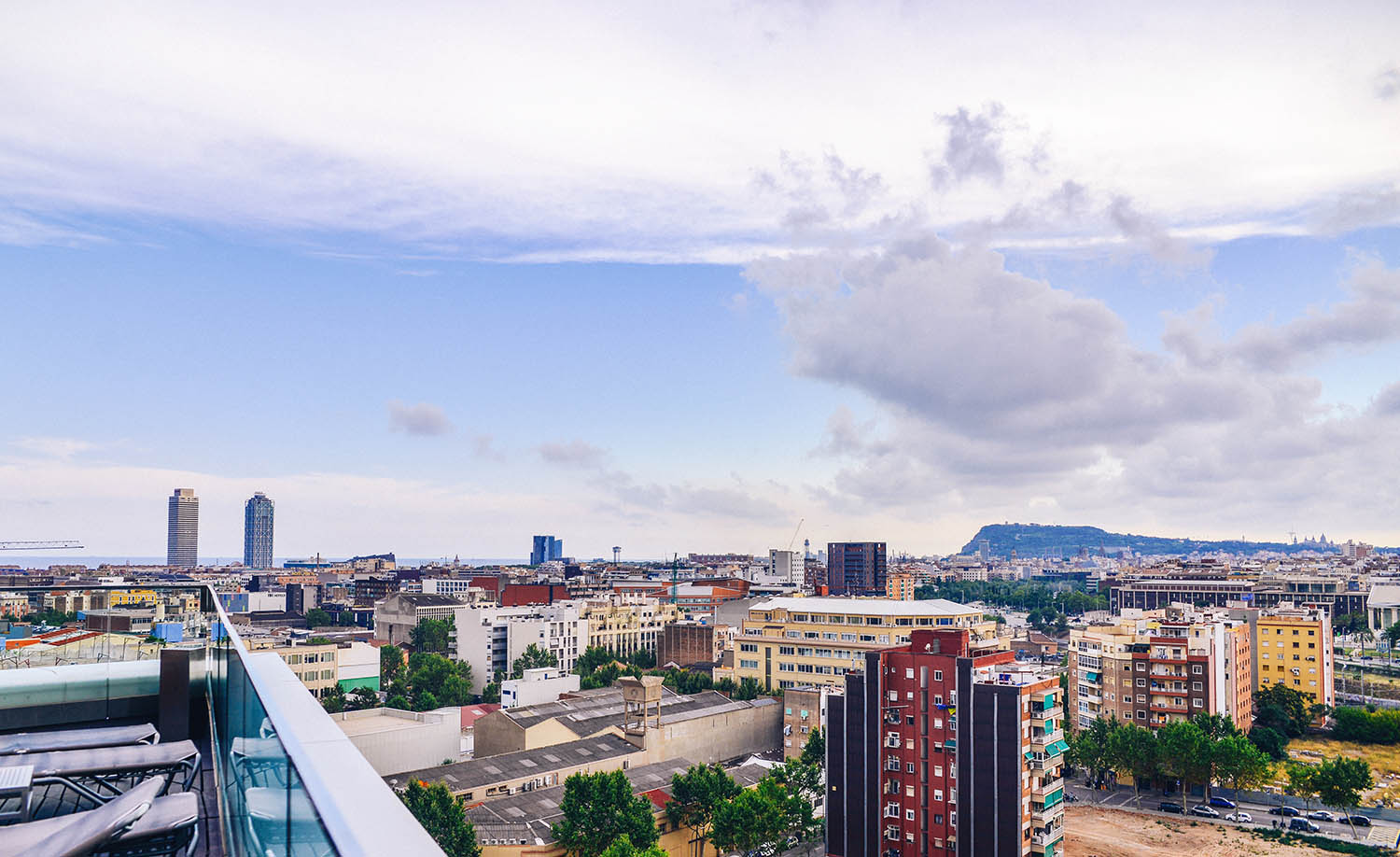 View from rooftop pool area in Barcelona