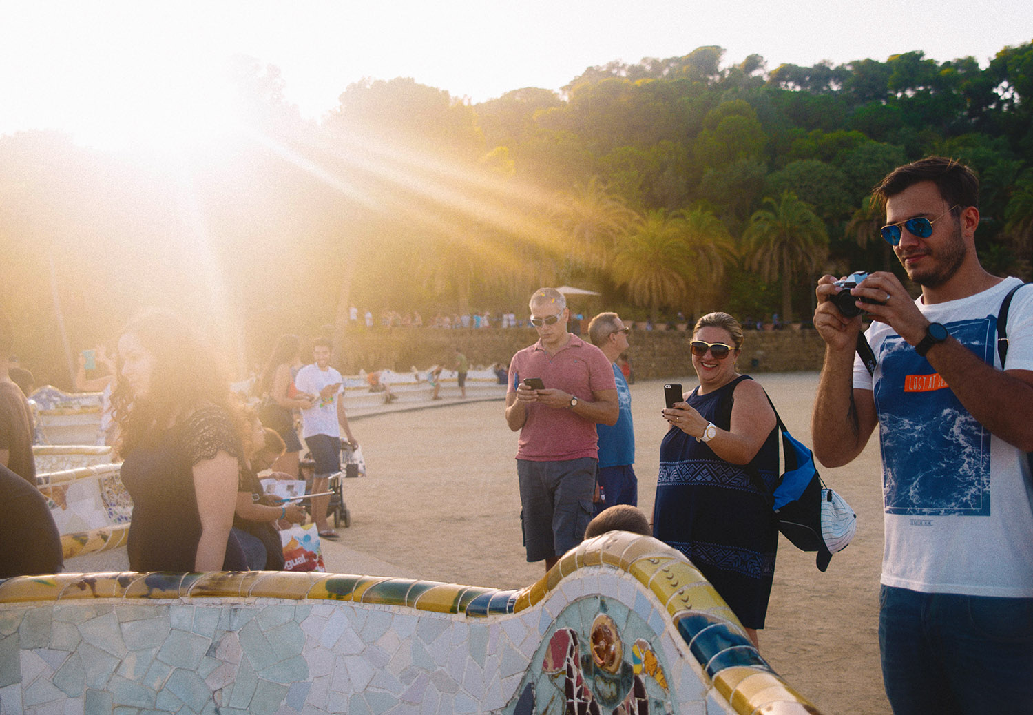 Tourists at Park Guell