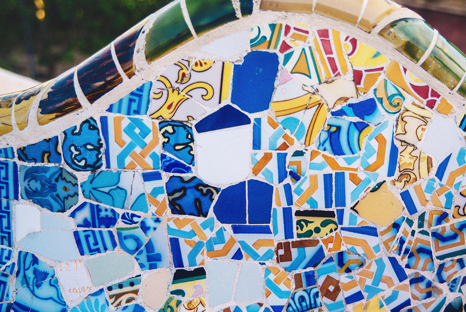 Colorful mosaic at Park Güell