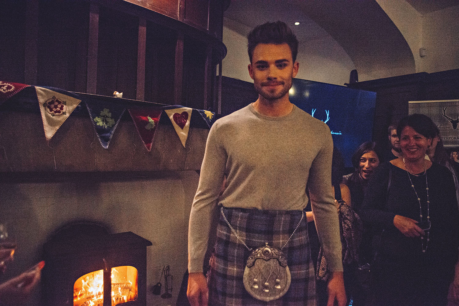 Male model wearing kilt in Siobhan Mackenzie Fashion Show