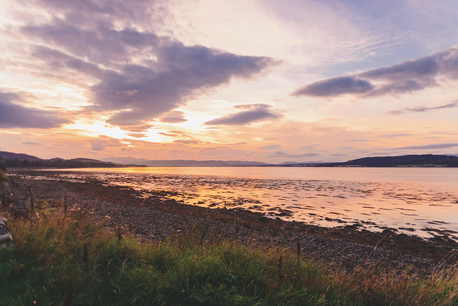 Sunset in Scotland - View from the road