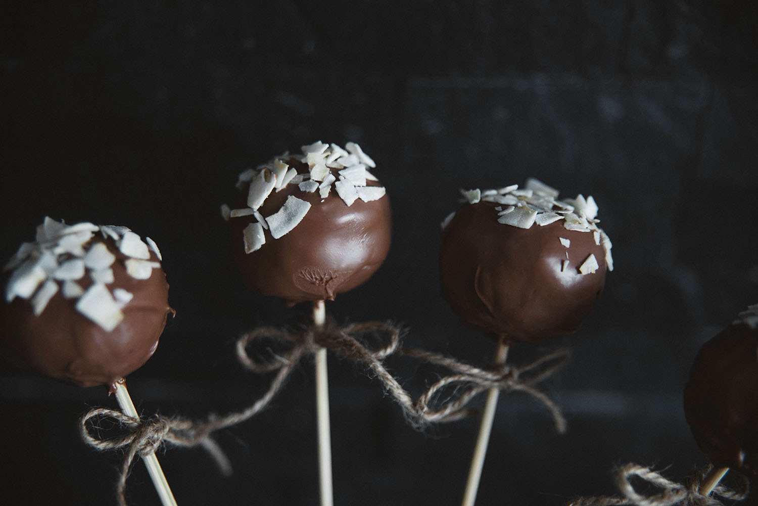 Coffee Cake Pops with coconut chips