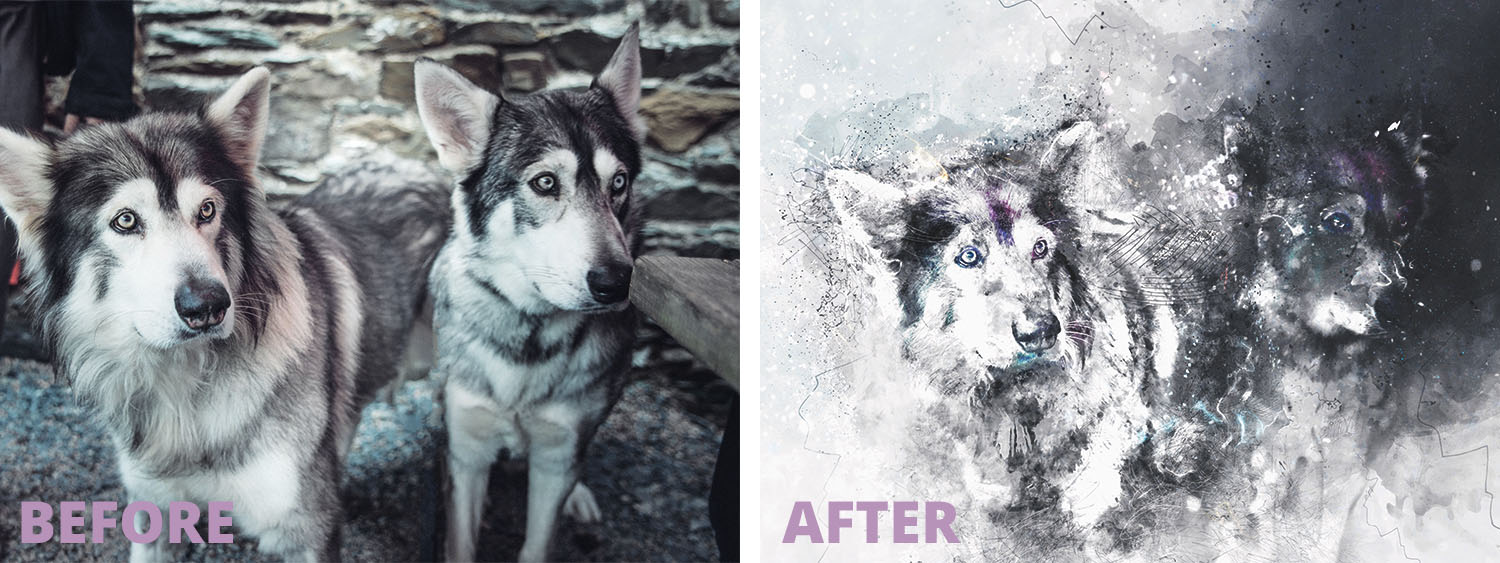 Before & after: Photo to artwork / Före och efter: Foto till konstverk