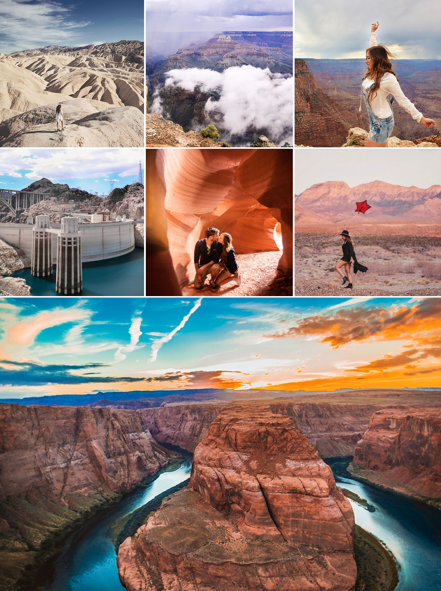 Collage with Magical Places to visit outside Las Vegas