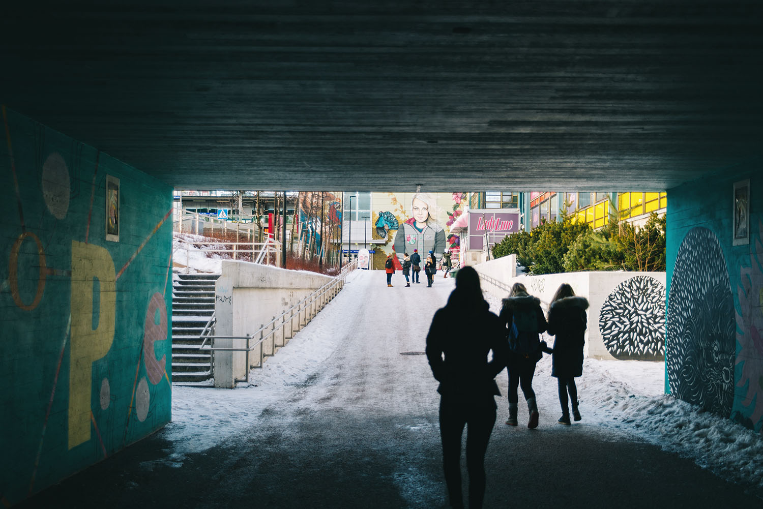 Colorful street art at Myyrmäki railway station