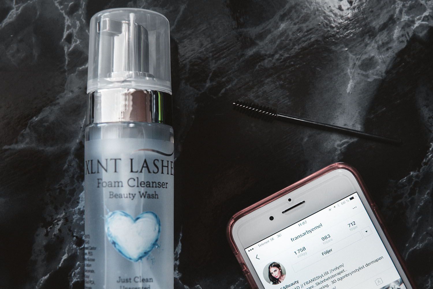 XLNT Lashes Foam Cleanser & Fransarbyemel - Ögonfransförlängning