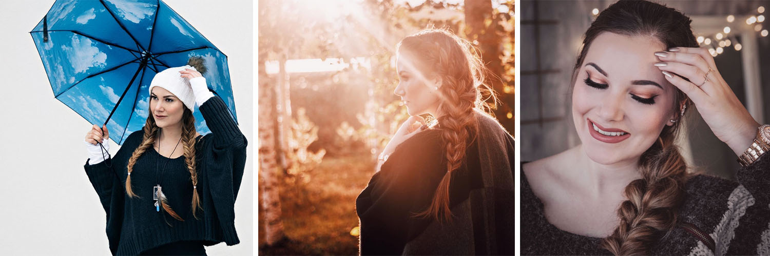 3 different kind of braids - Fishtail braid, messy side braid and loop through braid