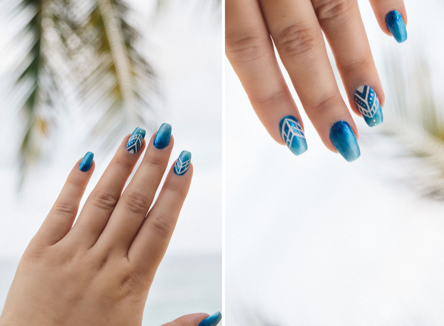 Lackryl Matte Blue Ombre Nails