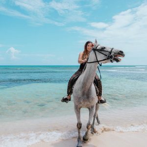 Horse-back riding on Caribbean Beach