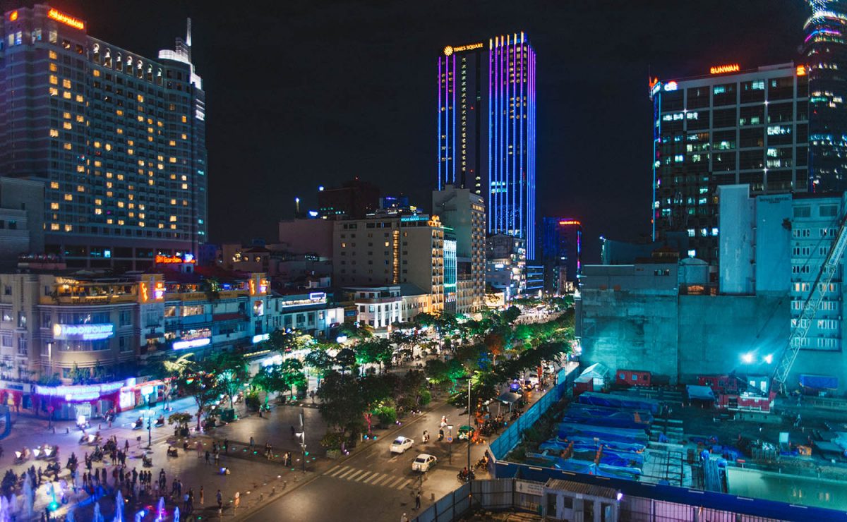 Ho Chi Minh City by night - View from Rex Hotel