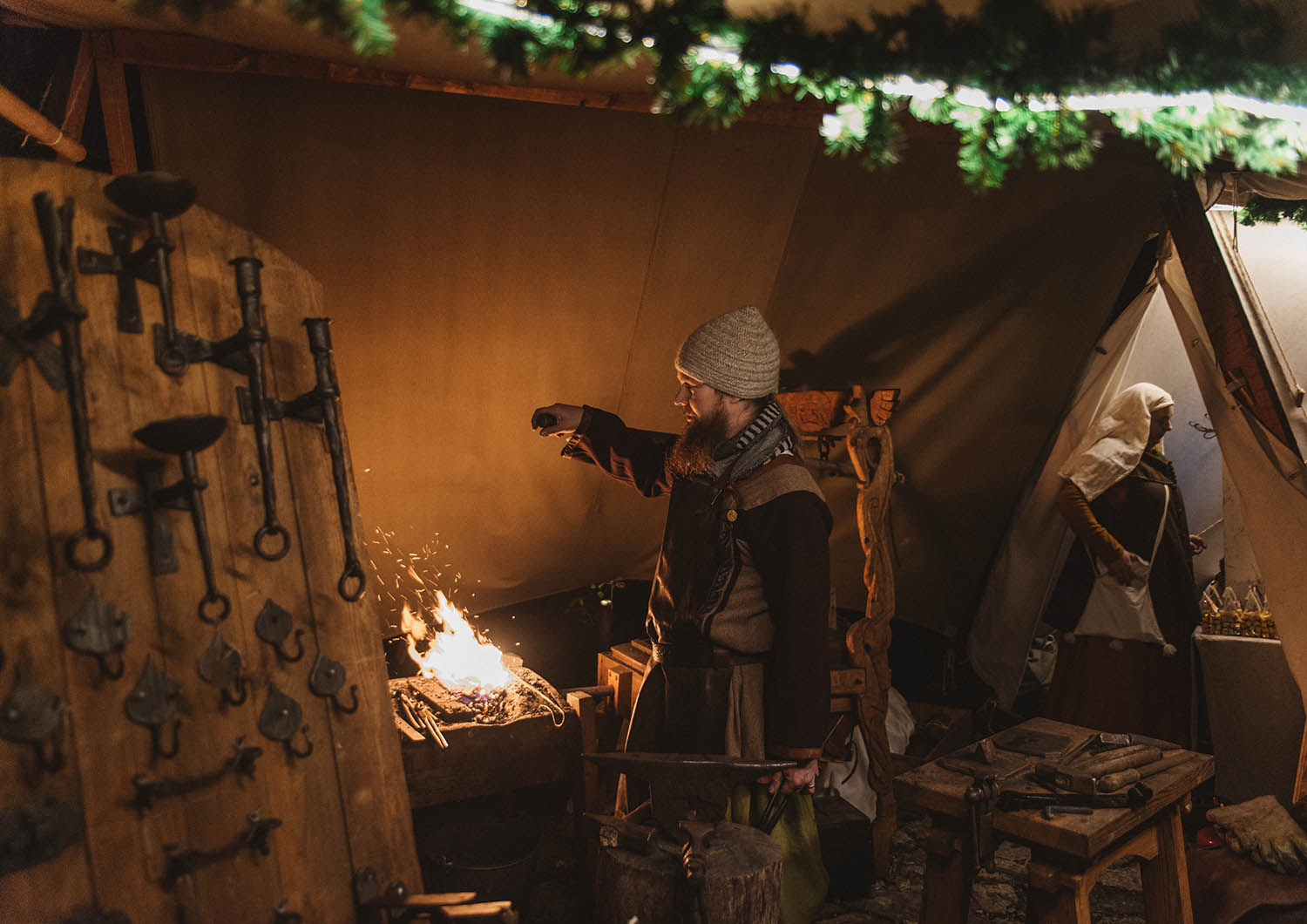 Smed på Julmarknad i Visby, Gotland