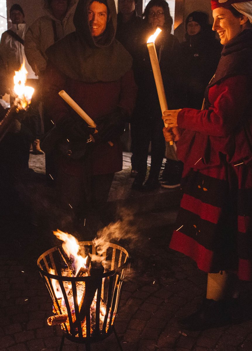 Torchlight procession in Visby