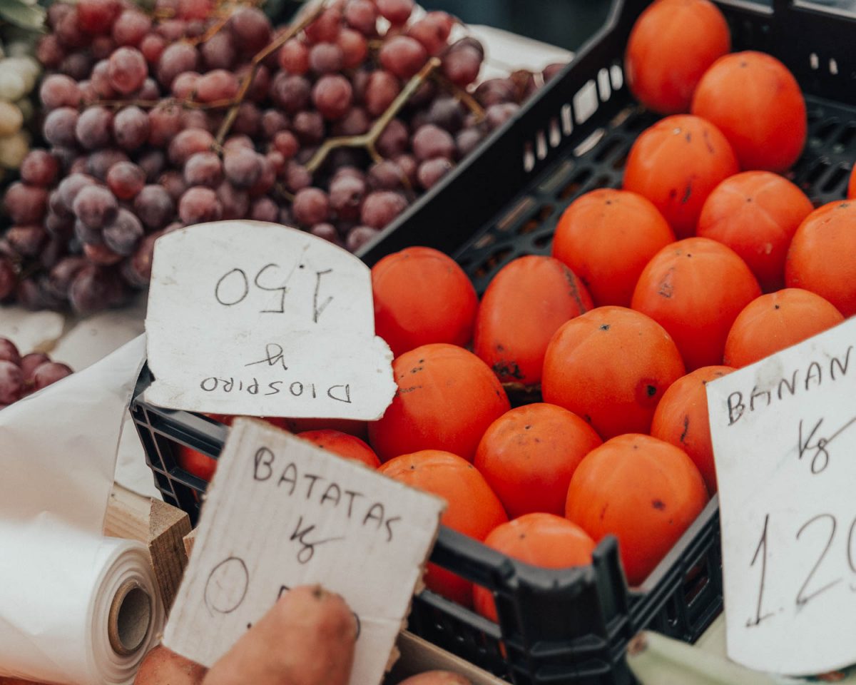 Close up photo of diospiro at Cascais Market