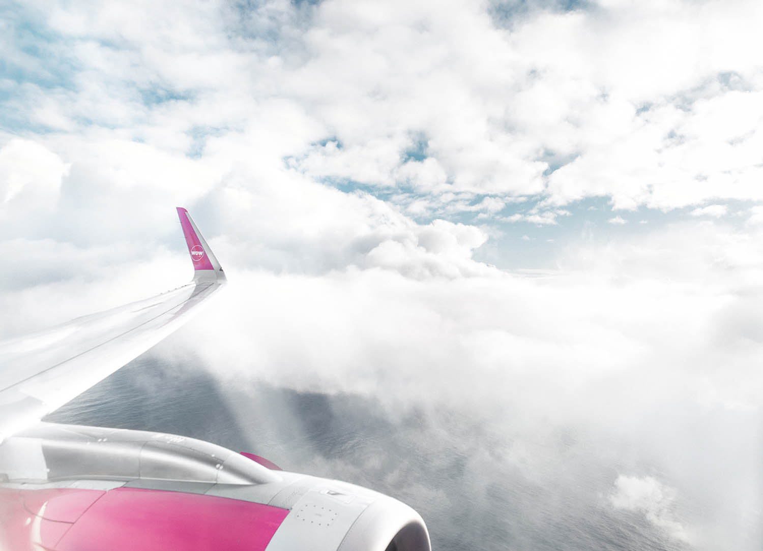 Traveling to San Francisco - View from WOW air's pink plane