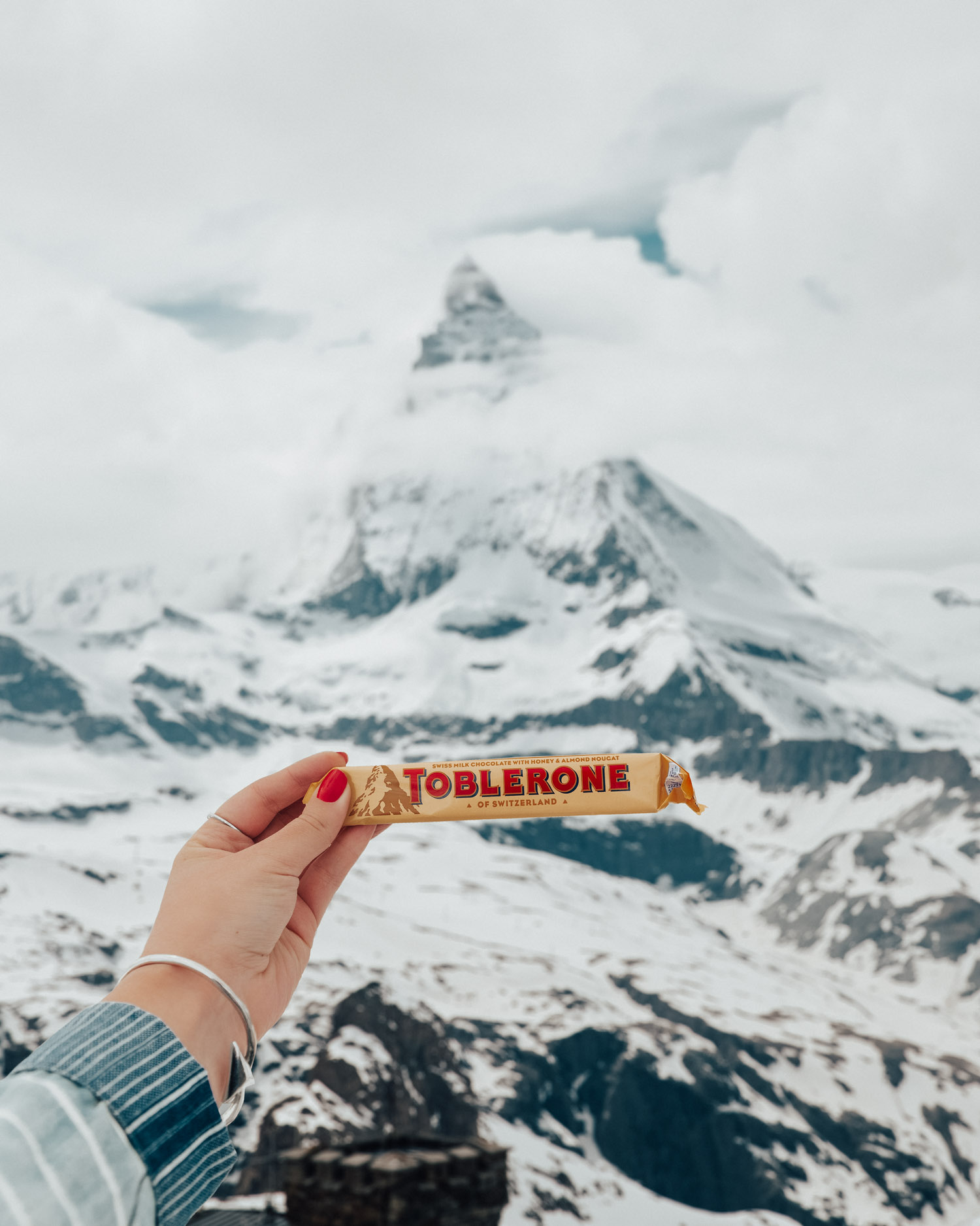 Tobleroneberget Matterhorn i Zermatt | Foto från toppen av Gornergrat