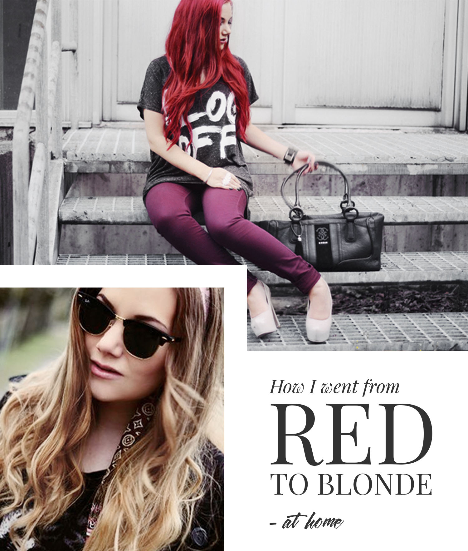 How I went from red to blonde hair at home - Från rött till blont hår hemma