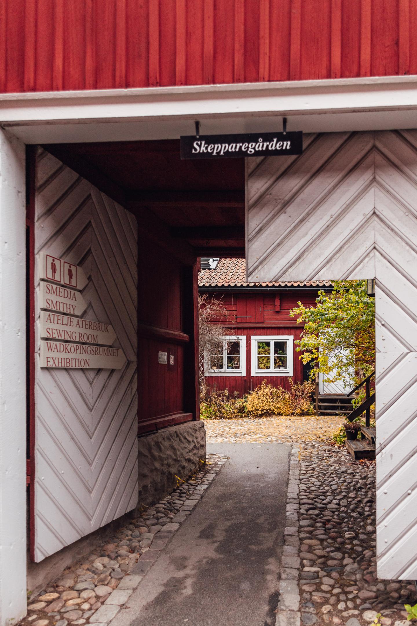 Ingång till "Skepparegården" i Wadköping (friluftsmuseum) i Örebro