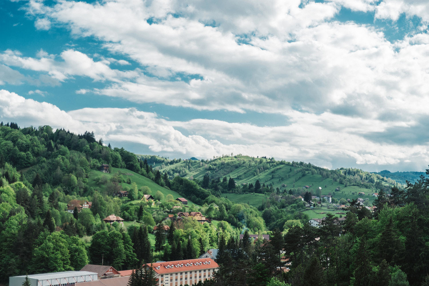 Beautiful green landscape in Transylvania, Romania