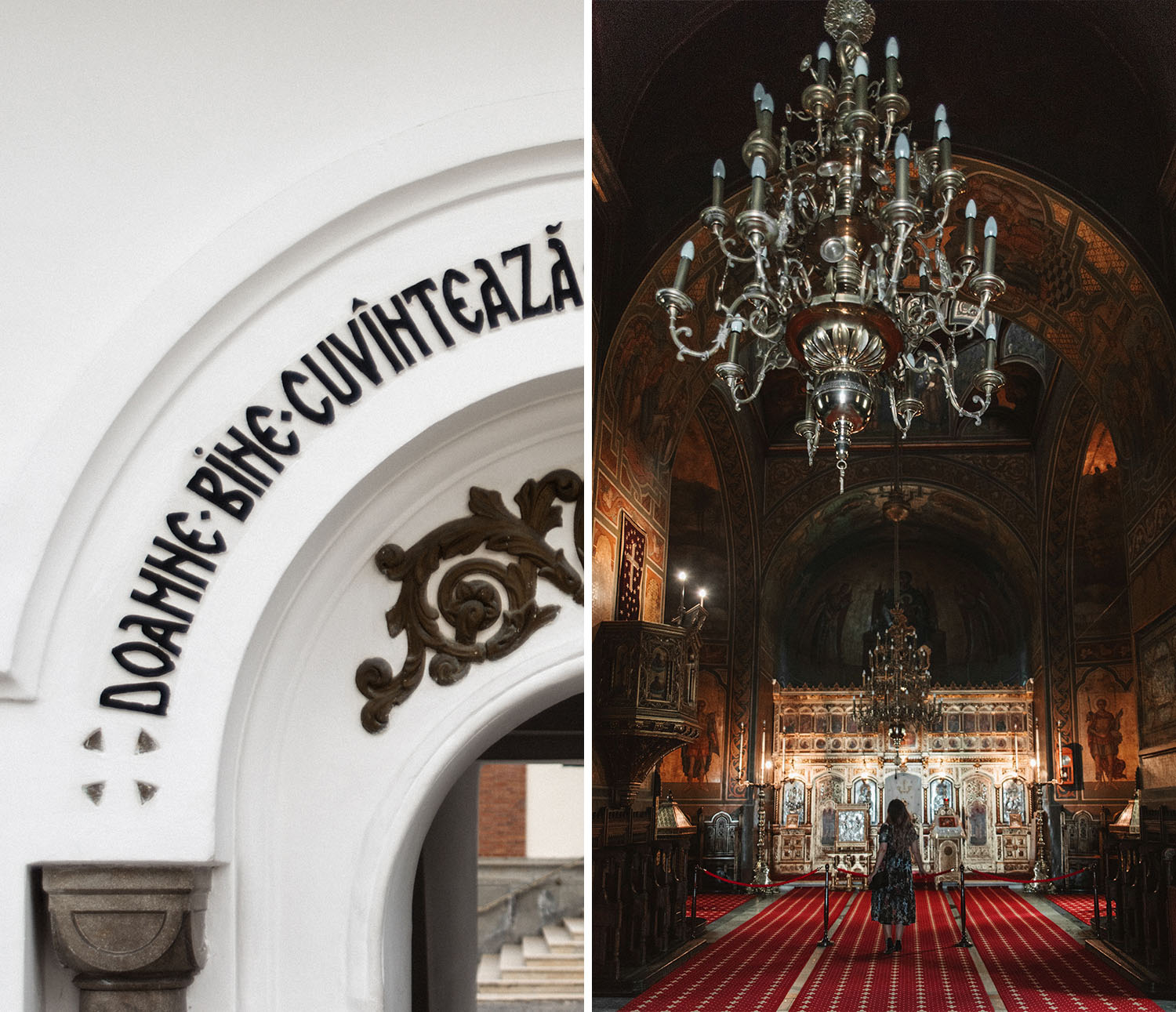 Decorative details in Sinaia Monastery in Romania