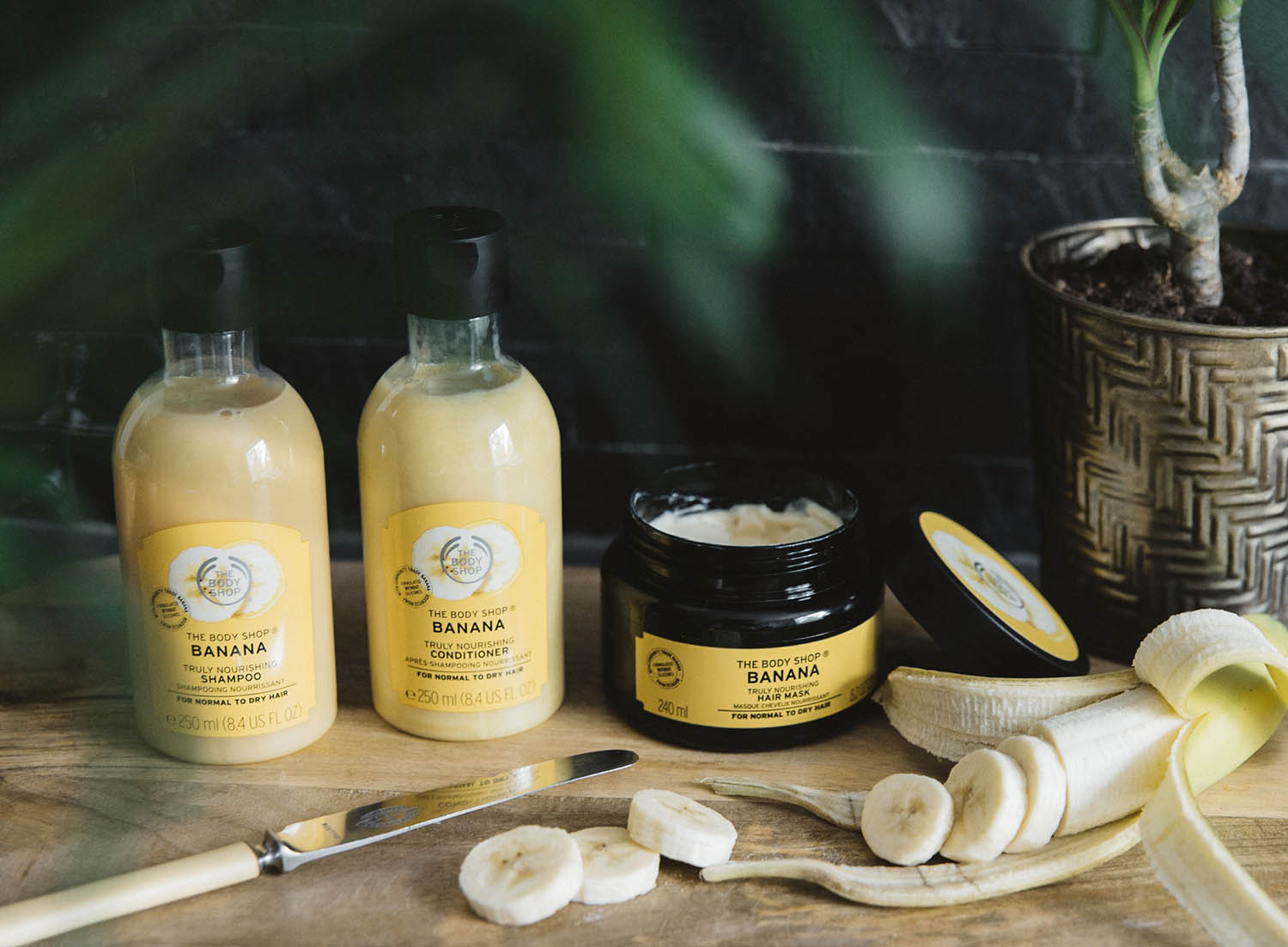 The Body Shop Banana Banana Truly Nourishing Shampoo, Conditioner & Hair Mask