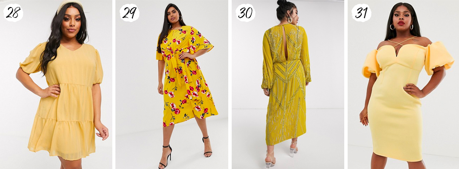 Snygga gula plus size-klänningar