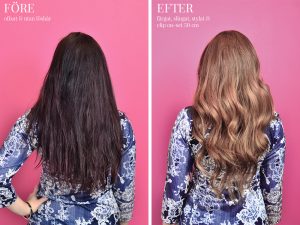 Poze Hair Hårförlängning - Före och Efter