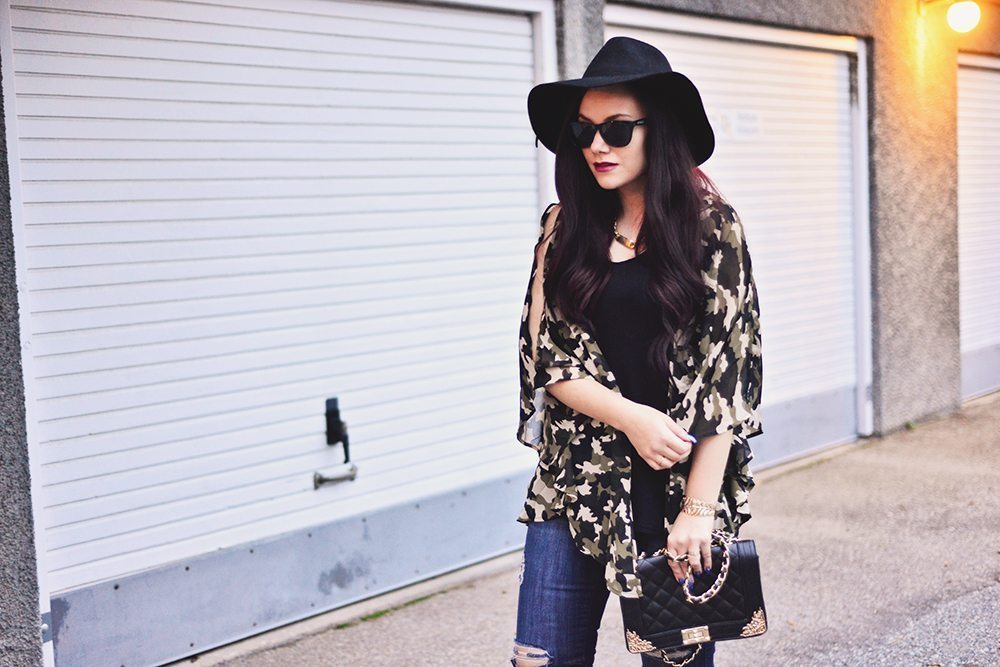 Camo Print Kimono