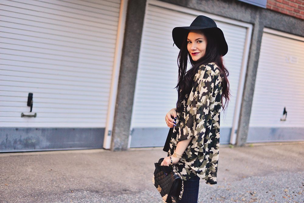 Camo Print Kimono