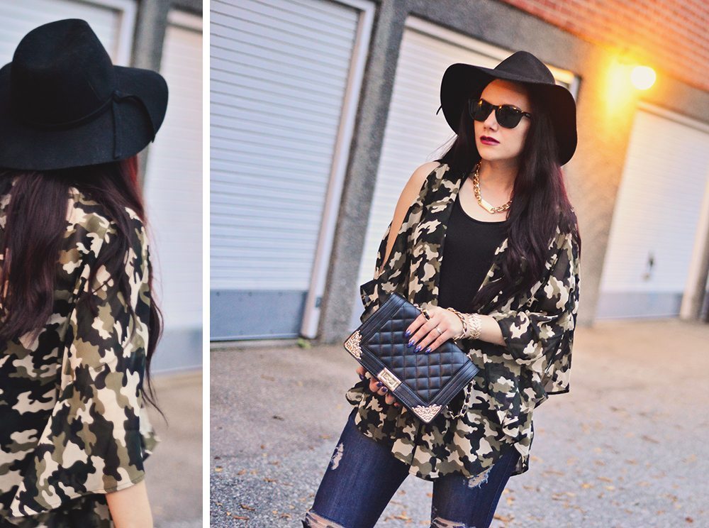 Camo Print Kimono
