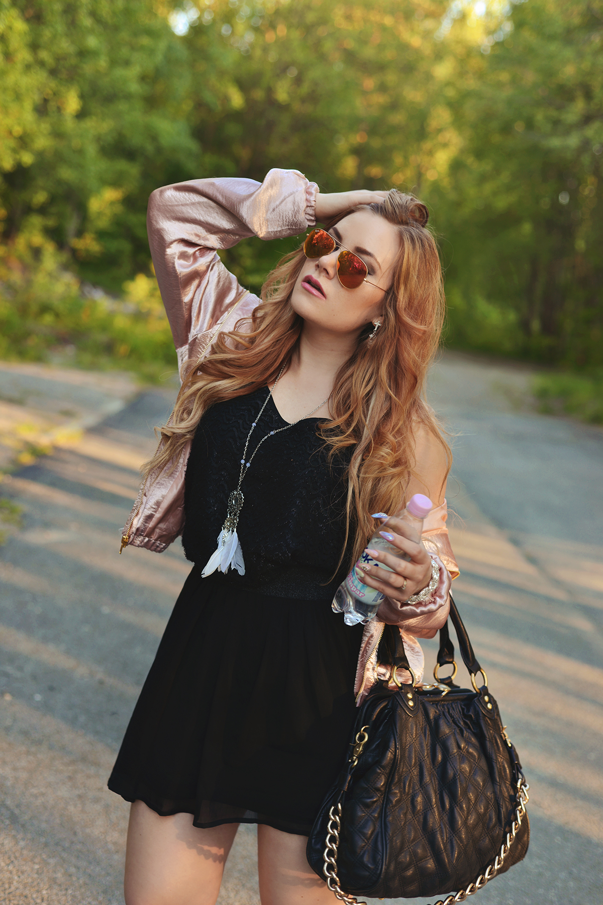 Pink & black summer outfit